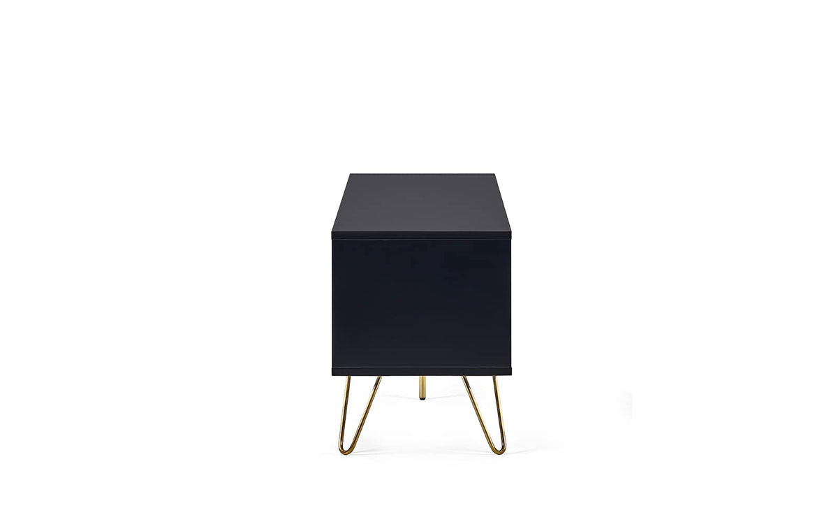 Julian Bowen Murano TV Unit for up to 65" TVs, Black - H50 x W150 x D40cm
