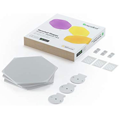 Nanoleaf Shapes Hexagon Expansion Pack, 3 LED Smart Light Panels - Dimmable & Modular Wi-Fi Wall Mood Lights, Works with Alexa Google Assistant Apple Homekit, for House Room Decor or Desk