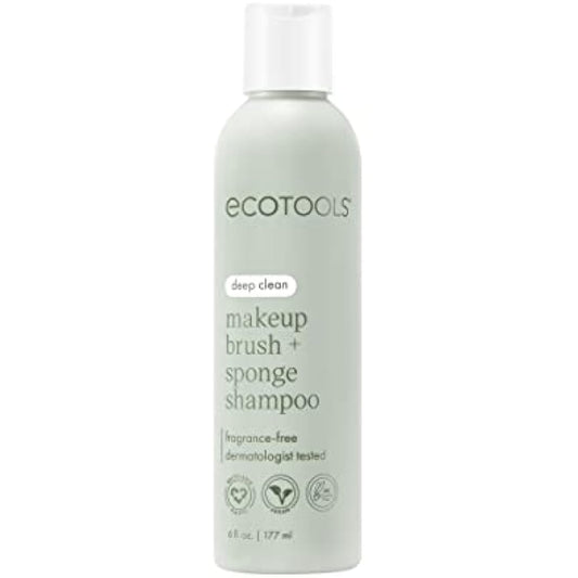 EcoTools Makeup Brush and Sponge Shampoo, Removes Makeup, Dirt, & Impurities From Makeup Brushes & Makeup Blending Sponges, Fragrance-Free, Vegan, & Cruelty-Free, 6 fl.oz./ 177 ml, 1 Count