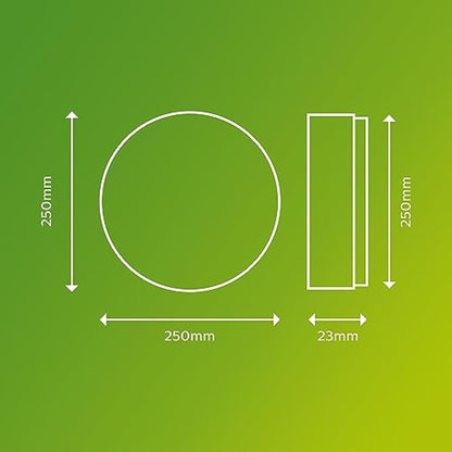 Philips LED Superslim Outdoor Ceiling Light 15W [Cool White - White] Water Resistant IP54, for Garden, Patio and Terrace Lighting.