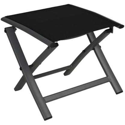 Grand patio Garden Folding Footstool, Ottoman Aluminium, Mesh Sling Farbic, Portable Stool for Garden, Outdoor (Black)