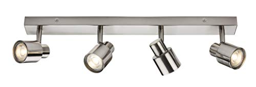 Knightsbridge GU10 Adjustable Spotlight, Pressed Steel, 50 W, Brushed Chrome