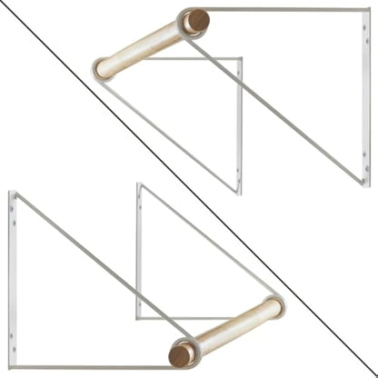 IBUYKE Wall Wardrobe Coat Rack,Wood Wall Mounted Clothes Rail,Hallway Furniture in Industrial Style, Modern Wardrobe Rail，Coat Rack for Entrance, Wall, Door, Bathroom, Bedroom,White TYJ005W-2