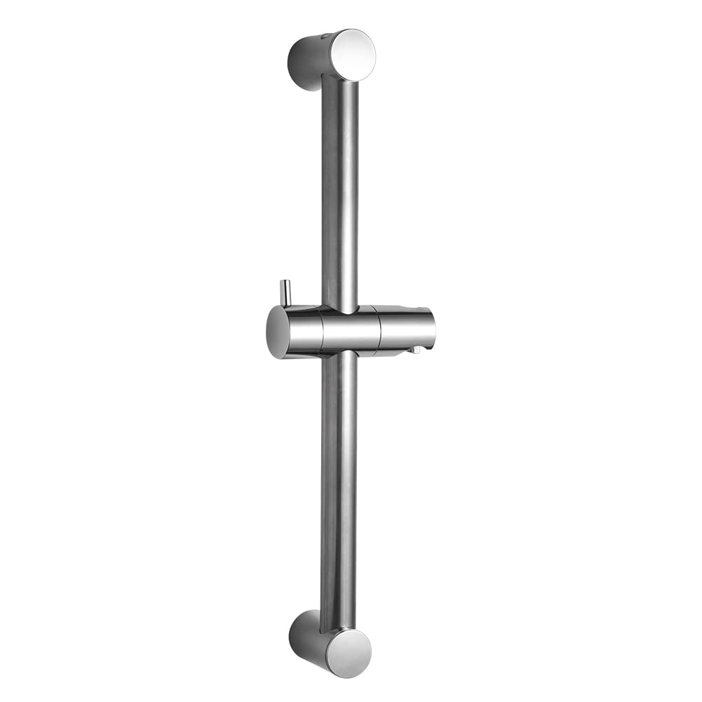 OFFO Shower Riser Rail, 44cm Wall Mounted Shower Rail Adjustable Distance 30 to 43cm with Handheld Shower Head Holder Replacement for Shower, Chrome