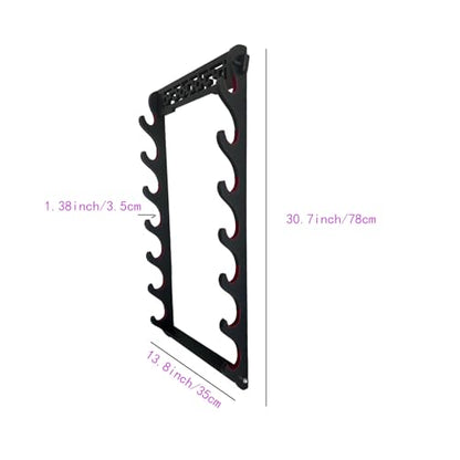 Dfdvye 7 Tier Velvet Padded Katana Stand - Samurai Sword Display Rack