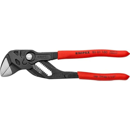Knipex Pliers Wrench pliers and a wrench in a single tool grey atramentized, plastic coated 180 mm 86 01 180