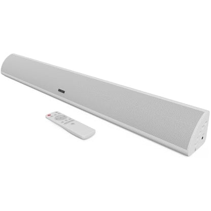 MAJORITY Snowdon | Bluetooth Sound Bar for TV | Built-in Subwoofer | 120 Watts 2.1 Channel Sound | RCA, Optical, and AUX Connection | Wall Mountable | 81 CM | Remote Control Included (White)