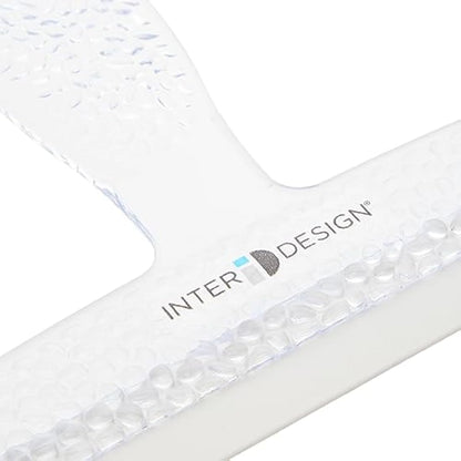 iDesign Shower Squeegee with Strong Suction Cup, Small Plastic Window Squeegee for Shower and Cleaning, Practical Shower Screen Wiper with Wide Rubber Lip, Clear