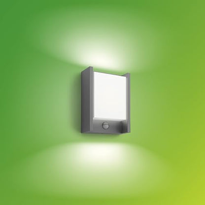 Philips myGarden Arbour LED Outdoor Wall Light with Motion Sensor [Anthracite] 1 x 6 W Integrated LED Light, For Garden and Patio Lighting