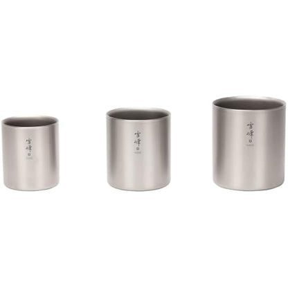 Snow Peak Titanium Double Wall Stacking Mug H450, Lightweight Insulated Mug for Home, Camping & Outdoors