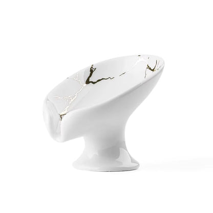 Urban London Premium Punch-Free Ceramic Soap Dish Self Draining Soap Dish for Shower Ceramic Soap Holder for Bathroom Kitchen Modern Bathroom