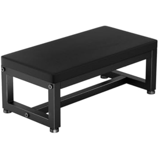 Step Stool for Adults and Kids, Heavy Duty Waterproof HDPE Foot Stool, Non-Slip Footrest with Adjustable Feet, Sturdy Metal Frame for Kitchen, Bathroom, Bedroom, RV, Outdoor