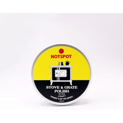 Hotspot Stove and Grate Polish Black – Restores Shine, Protects Cast Iron Surfaces, Easy Application, Heat-Resistant Finish, Ideal for Wood Stoves and Fireplaces -170ml
