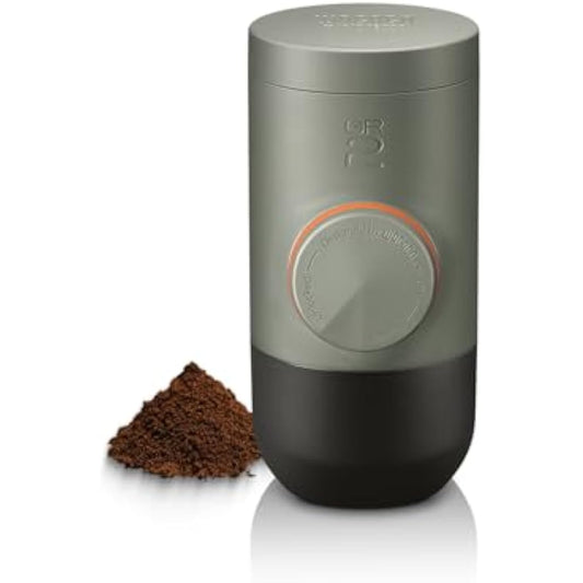 WACACO Minipresso GR2, Espresso Machine for Outdoor Compatible Ground Coffee, Portable Coffee Maker 18 Bar Manually Operated, Espresso Maker On The Go, Ultra-Small For Travel Camping Car Fishing