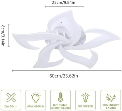 Comely Ceiling Lights Bedroom, LED Ceiling Lights 60W 6750LM, Cool White 6500K, Acrylic Petal Design Mordern Ceiling Lighting for Living Room Bedroom (Dia 60cm)