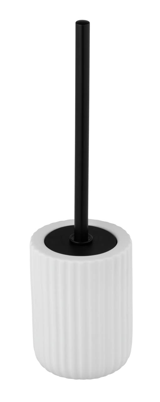 WENKO Belluno White Ceramic Toilet Brush Holder, 11,5 x 42 x 11,5 cm