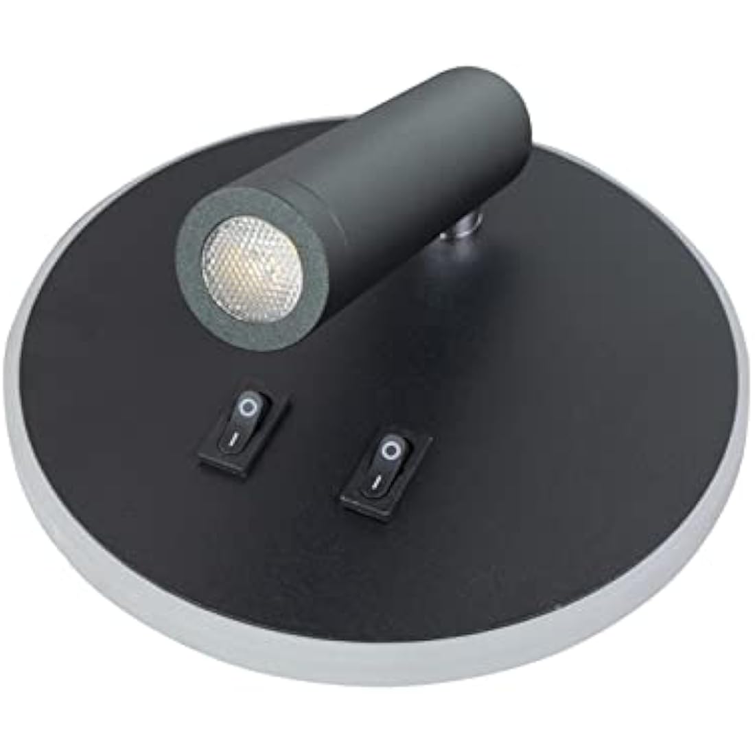 uksunvi LED Wall Mounted Lamp,Bedside Reading Wall Light,12W LED Wall Lamp, Adjustable Spotlight （3W +9W 3000K Warm Light） (Black Round)