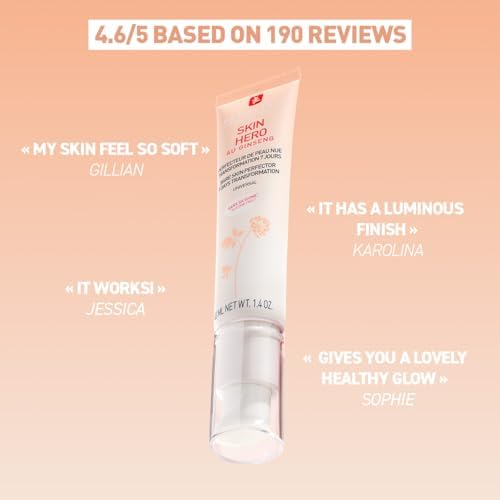 Erborian Skin Hero with White Ginseng - 7 Day Nude Skin Perfecting Untinted Face Care with Hyaluronic Acid - Korean Cosmetic Face Care