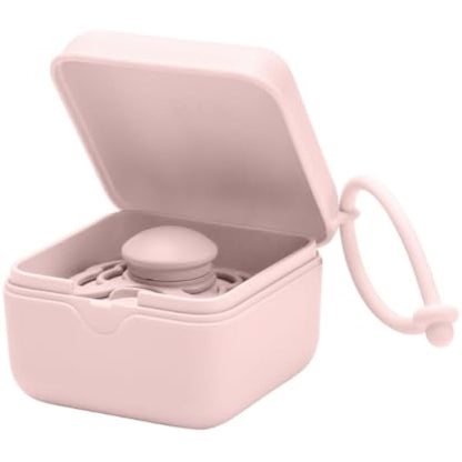 BIBS Dummy Box with Elastic Band Steriliser Box for Dummies 100% BPA Free Material Blossom