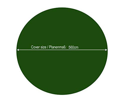 QUICK STAR Winter Swimming Pool Cover Round 180g/m? for Poolsize 460-500cm (16,5ft) Tarpaulin dimension ? 560cm Green