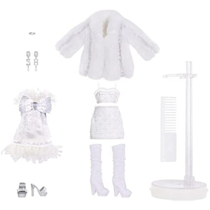 Rainbow High Shadow High Series - NATASHA ZIMA - Greyscale Fashion Doll With Wavy White Hair, Two Designer Outfits And Accessories - Collectable - For Kids Ages 6+