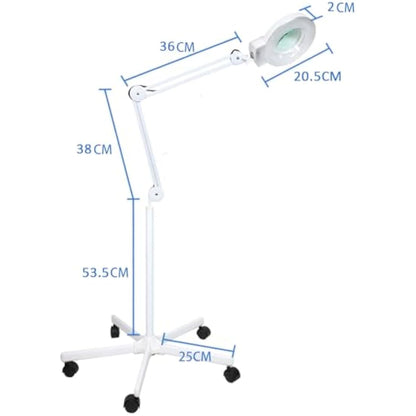 Sanqiao 5X Magnifying Vertical Lamp Floor Stand LED Magnifier Lamp Adjustable Beauty Light Beauty Salon Tattoo Nail Skin White