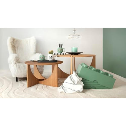 LEGO Storage Brick 8 Knobs BLACK - Stackable Plastic Storage Box with Lid for Kids and Adults, Ideal Desk Organizer and Toy Box - 12.1L Capacity