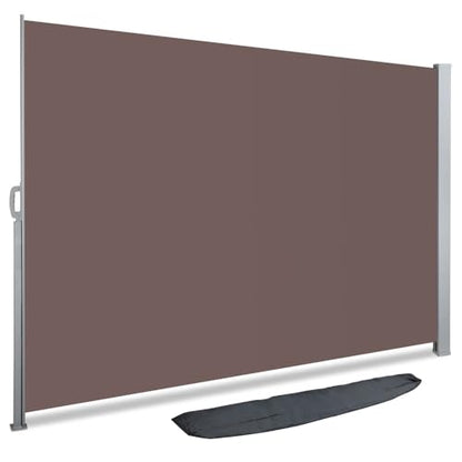 VOUNOT Side Awning Retractable, Outdoor Privacy Screen for Garden, Balcony, Terrace, 160 x 300 cm, Brown