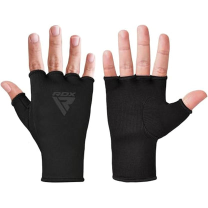 RDX Boxing Hand Wraps Inner Gloves for Punching - Half Finger Elasticated Bandages under Mitts Fist Protection - Great for MMA, Muay Thai, Kickboxing, Martial Arts Training, Combat Sports