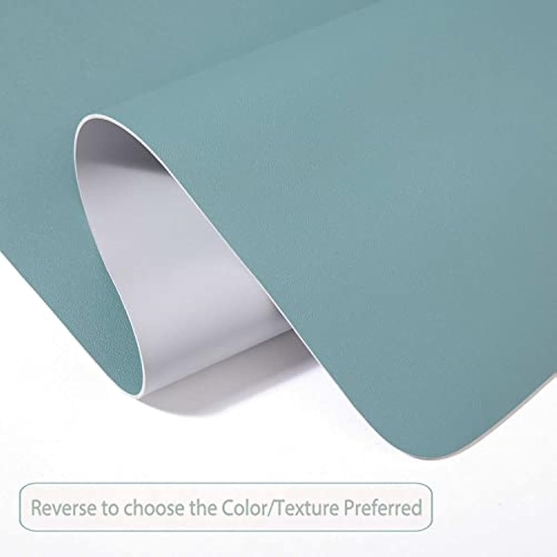 Desk Pad Large, Desk Mat, Extended Mouse Mat, Mouse Pad L, Desk Blotter, DOBAOJIA Laptop Pad Writing Pad for Office/Home, Dual-Side Use PU Leather Waterproof 23.6" X 13.8"(Greyish Green/Grey)