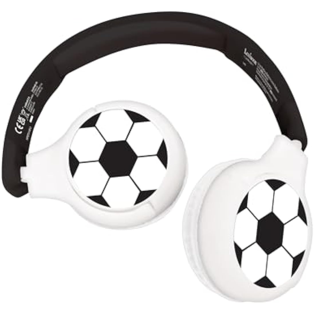LEXIBOOK - Football - 2-in-1 Bluetooth & Wired Headphones with microphone and control button, Foldable and Adjustable, Long lasting rechargeable battery, HPBT010FO