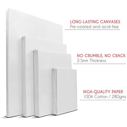 Canvas Painting Set of 28 Canvas – Multi Sizes – 13 x 18 cm, 20 x 25 cm, 24 x 30 cm, 30 x 40 cm – All Types of Painting
