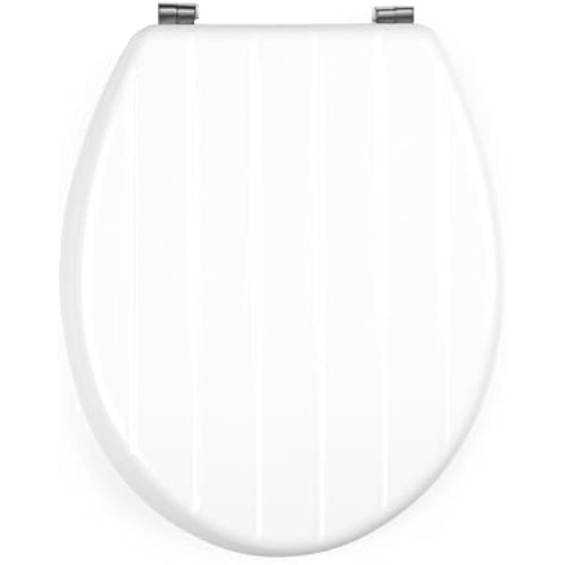 Beldray Toilet Seat - O Shaped White Tongue & Groove Wooden Cover, 18 Inch 36 x 42.8 cm, Fits Most Standard Sized Toilets, Stainless Steel Hinges, Simple Fitting, Quick Release For Easy Cleaning