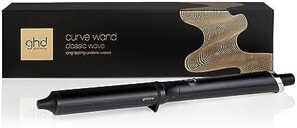 ghd Curve® Classic Wave Wand, 38mm - 26mm Oval Shaped Barrel, for Long-lasting Undone Texture or Glamourous Hollywood Waves, Optimum Styling Temp 185ºC, Protective Cool Tip, Auto Sleep Mode Black