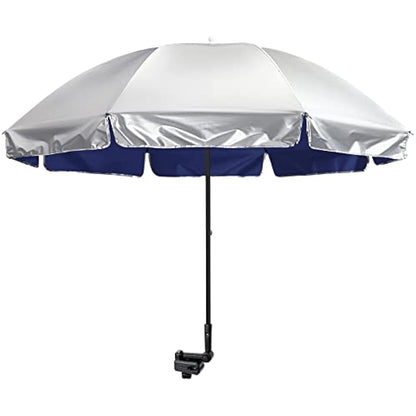 G4Free UPF 50+ Universal Clamp On Umbrella Adjustable Outdoor UV Protection Beach Chair Umbrella for Strollers, Wheelchairs, Patio Chairs, Golf Carts and Beach