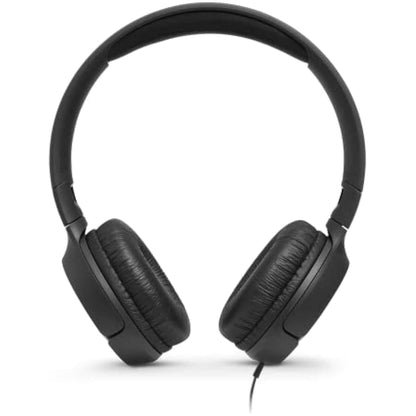 JBL Tune 500 On-Ear Lightweight Foldable Headphones with Pure Bass Sound, 1-Button Remote with Built-In Microphone, Black