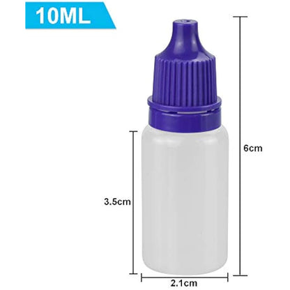 CODIRATO 70 PCS Plastic Eye Liquid Squeezable Dropper Bottles 10ML Liquid Bottles for E-liquid, Oils, Dyes and Other Liquids (7 Colores)