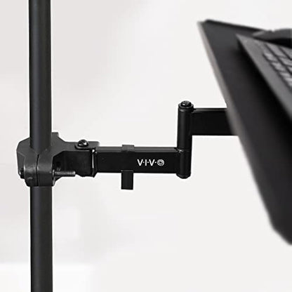 VIVO Steel Universal Full Motion Pole Mount, 26 Inch Keyboard and Mouse Tray, Ergonomic Tilt, 360 Degree Rotation, Neutral Writing Position, Black, Mount-POLEKB