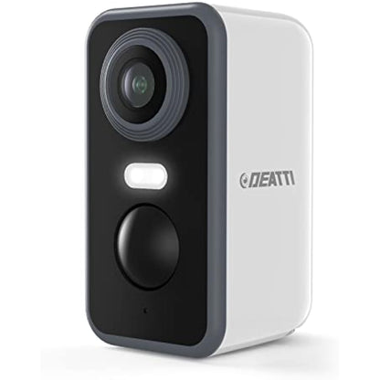 DEATTI Security Camera Outdoor Wireless, 2K Battery Operated WiFi CCTV Camera Systems, Outdoor/Indoor Home Security Camera with Siren Floodlight, PIR Motion Detection, 2-way Audio, IP66 Waterproof
