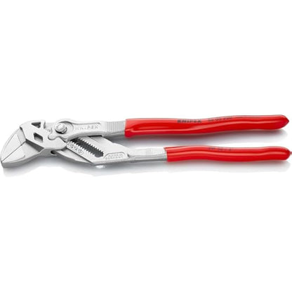 KNIPEX Pliers Wrench, Chrome-Plated, 250 mm, Grips Continuously Up to 52 mm, Fine Adjustment by Button Push, Adjustable Wrench, 86 03 250