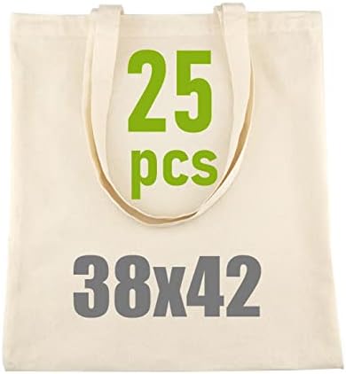 IDEA HOME Cotton Tote Bag - Personalisation Possible - Embroidery or Painting - Reusable Shopping Bags