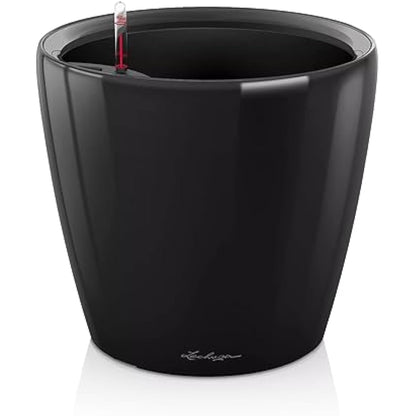 Lechuza Self Watering Plant Pot CLASSICO 50 LS Garden Flower Indoor and Outdoor Plastic Planter with Drainage Hole D50 H47 cm Black High-Gloss