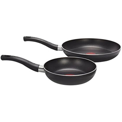 Tefal Taste Twin Frying Pan Set, 20/28cm Non-Stick Aluminium Cookware, All Hobs Compatible Except Induction, Dishwasher Safe, Black - B189S244