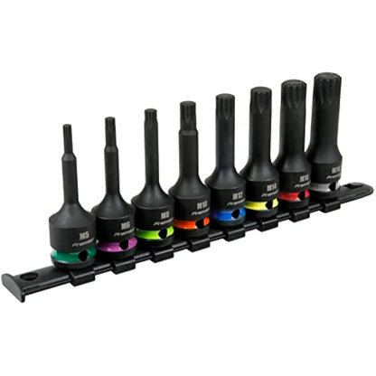 Sealey Spline Impact Socket Bit Set 8pc 1/2" Sq Drive - AK56004
