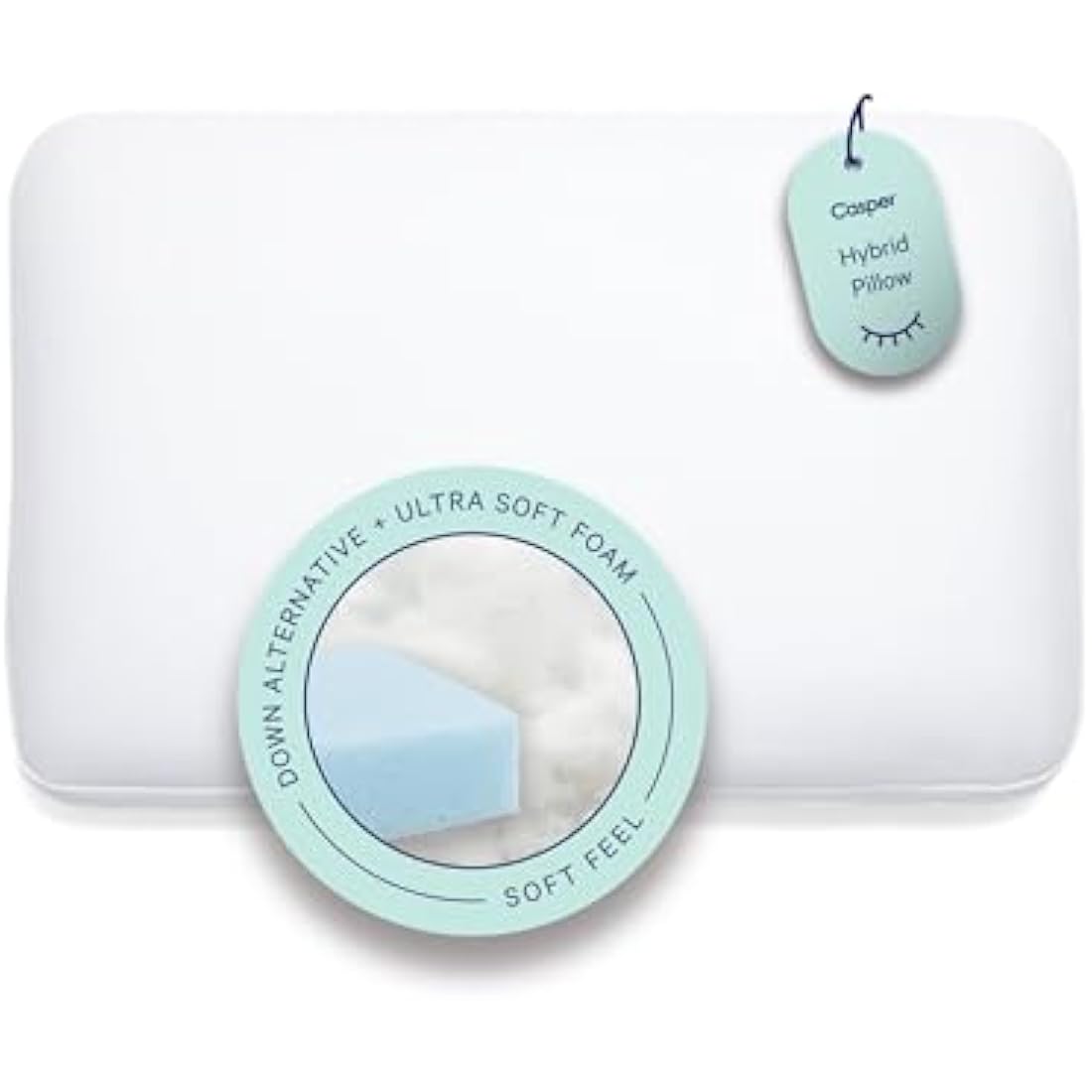 Casper Sleep Hybrid Pillow, Standard, White