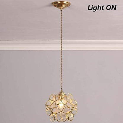 Bieye L30744 Cherry Blossom Tiffany Style Stained Glass Ceiling Pendant Light with 8-inch Wide Petals Lampshade (Textured Transparent)