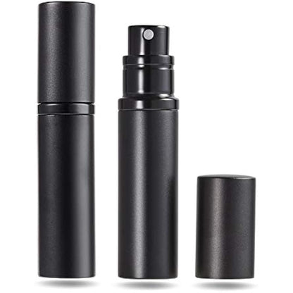 AsaNana Perfume Atomiser, Refillable & Travel Size Perfume Bottle, Leaking Proof,Bottom Pump without Funnel, Luxurious Small women and men, 5ml (CLa-2P(Black&Black))