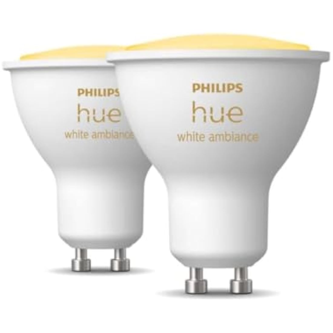 Philips Hue White Ambiance Smart Light Bulb 2 Pack [GU10 Spot] with Bluetooth. Works with Alexa, Google Assistant and Apple Homekit.