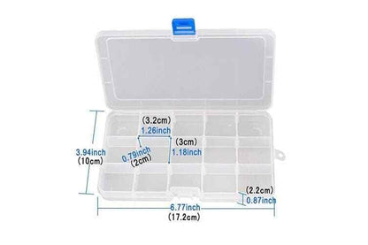 Ardisle 3 Pack 15 Cell Clear Plastic Storage Organiser Compartment Craft Bead Box Case Nail Art Gem Bits Small Screws Seperator Split Shot Unit Box
