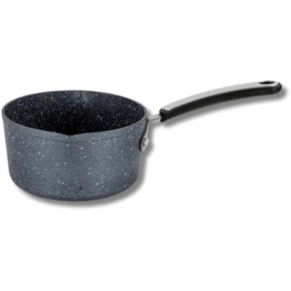 Scoville Expert Neverstick+ 4+1 Piece Cookware Set - Non-Stick Pans Set, 16cm Milk Pan, 18/20cm Saucepans, 20/24cm Frying Pans, Suitable for All Hobs, PFOA Free, Dishwasher Safe, Aluminium, Grey